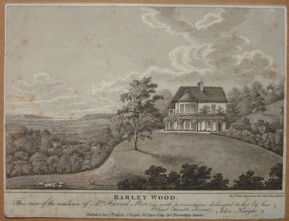 Print - Barley Wood, This view of the residence of Mrs Hannah More... - White